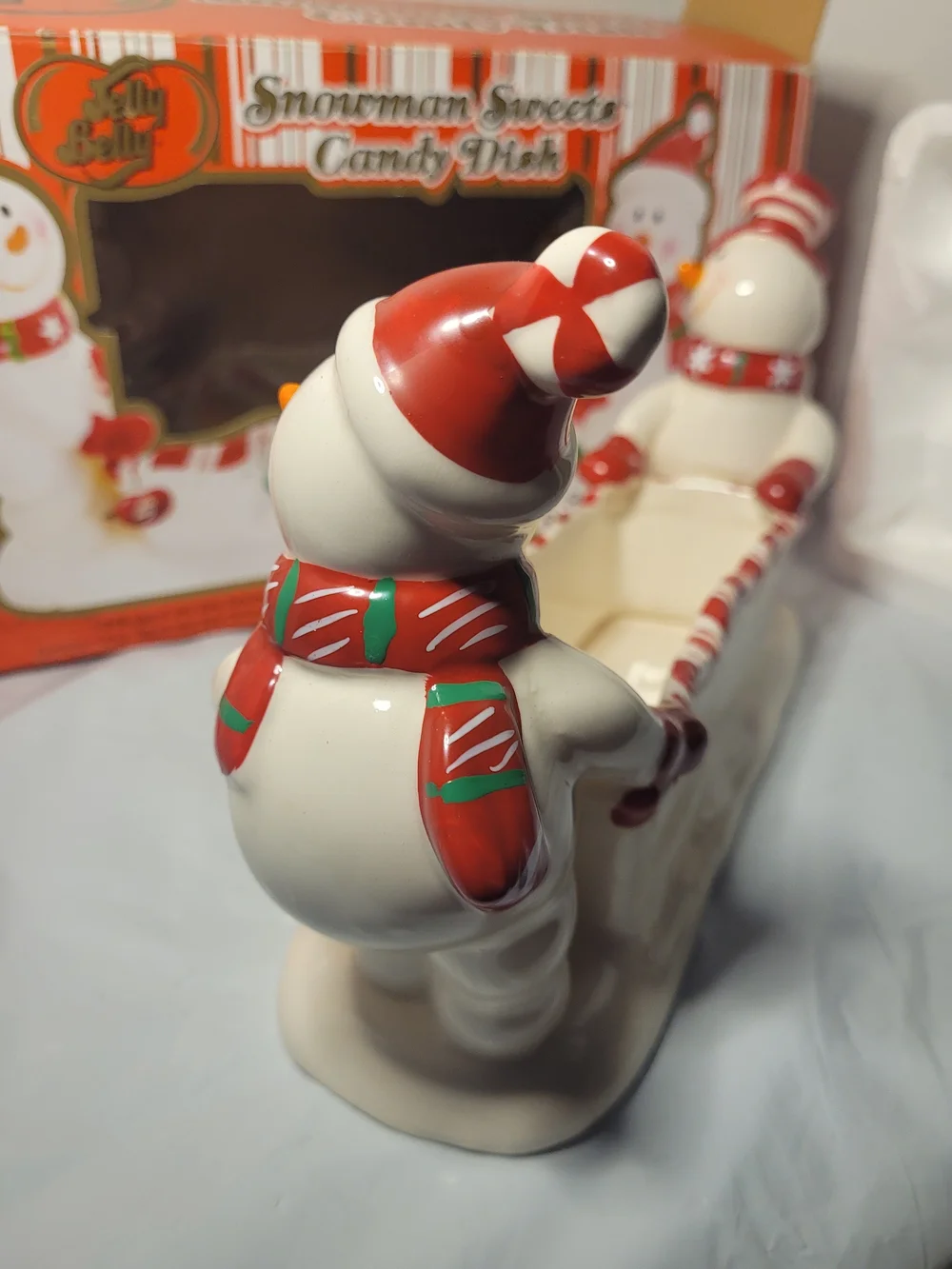 2007 Jelly Belly Snowman Sweets Christmas Candy Dish (Z)